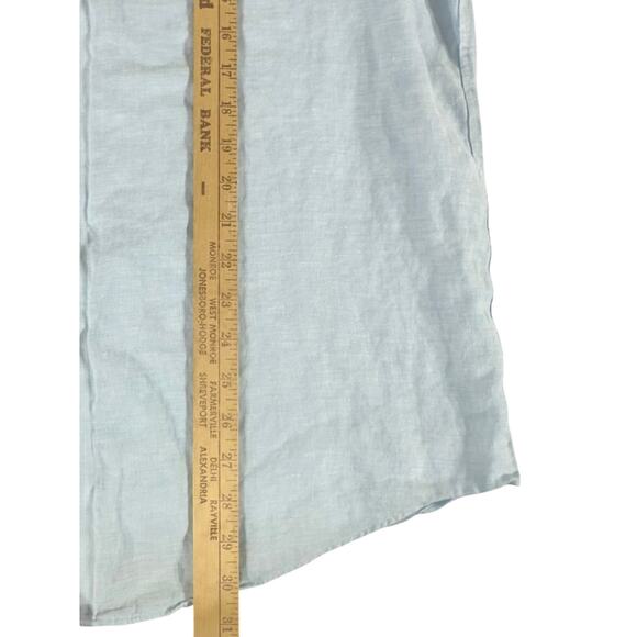 Paul Fredrick Luxery Non Iron Linen Shirt Size 16 x 34 Classic Fit Light Blue - Picture 6 of 7